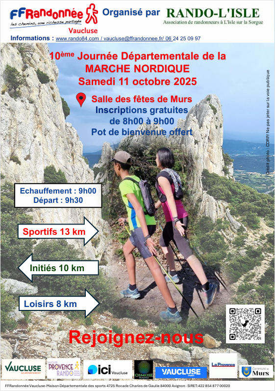 10ème journée départementale de la marche nordique en vaucluse